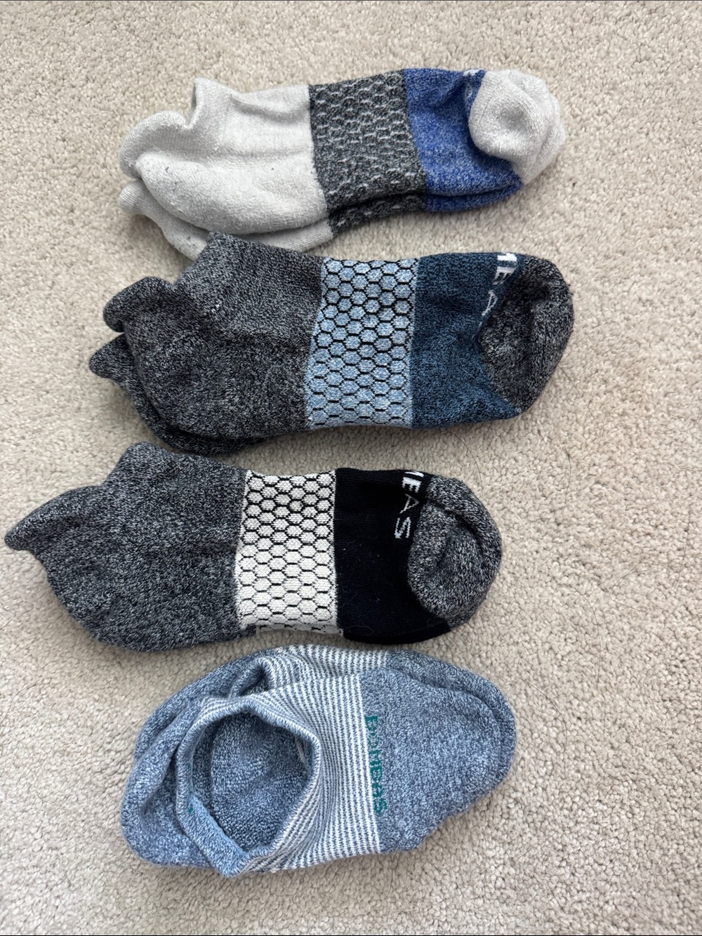 Bombas Low-Cut Sock Set - Gray, Blue, Black, White